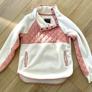 New without tags, women's Abercrombie&Fitch pullover, cream&pink colorblock